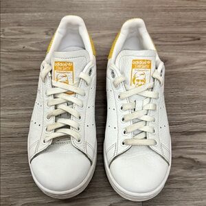 Adidas Stan Smith White and Yellow Sneakers